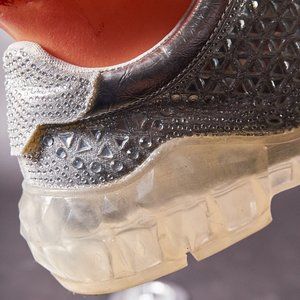 Vintage 1990s Shiny Silver Jeweled Clear Sneakers